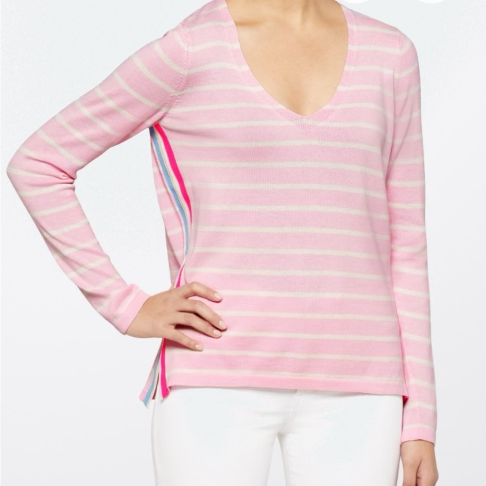 Vineyard Vines side seam pop stripe NWOT sweater